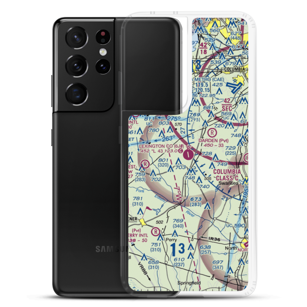 Lexington County Airport (6J0) VFR Sectional Samsung Case Samsung Galaxy S21 Ultra model shown