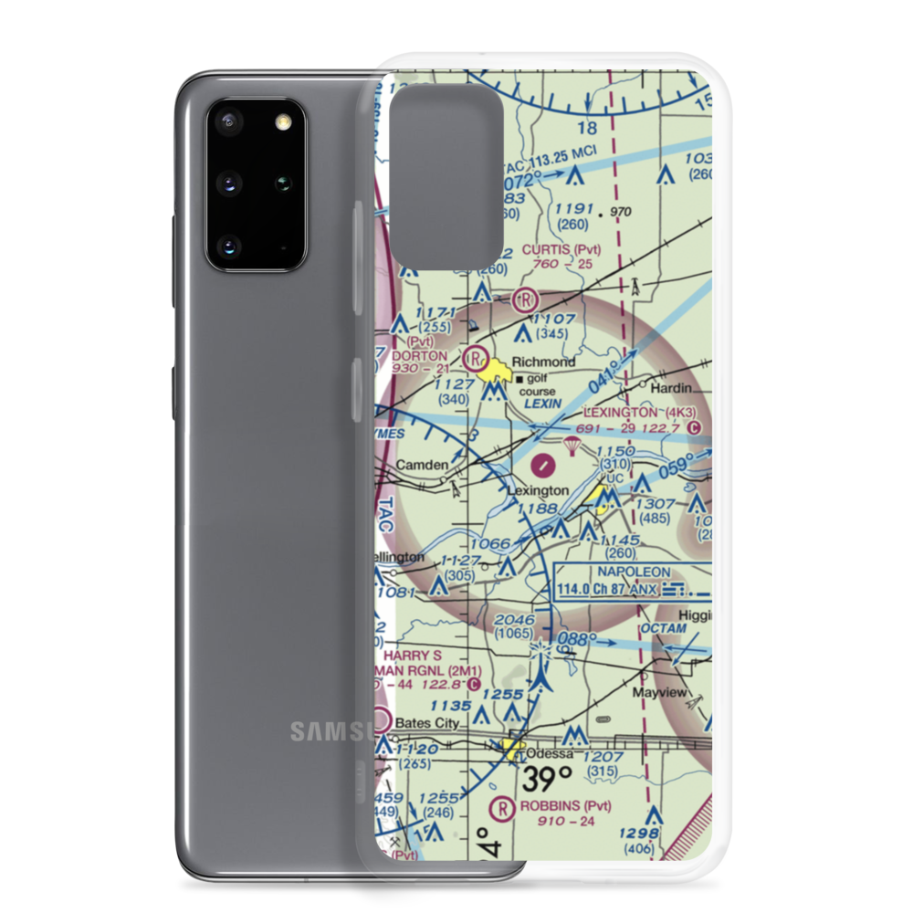 Lexington Municipal Airport (4K3) VFR Sectional Samsung Case Samsung Galaxy S20 Plus model shown