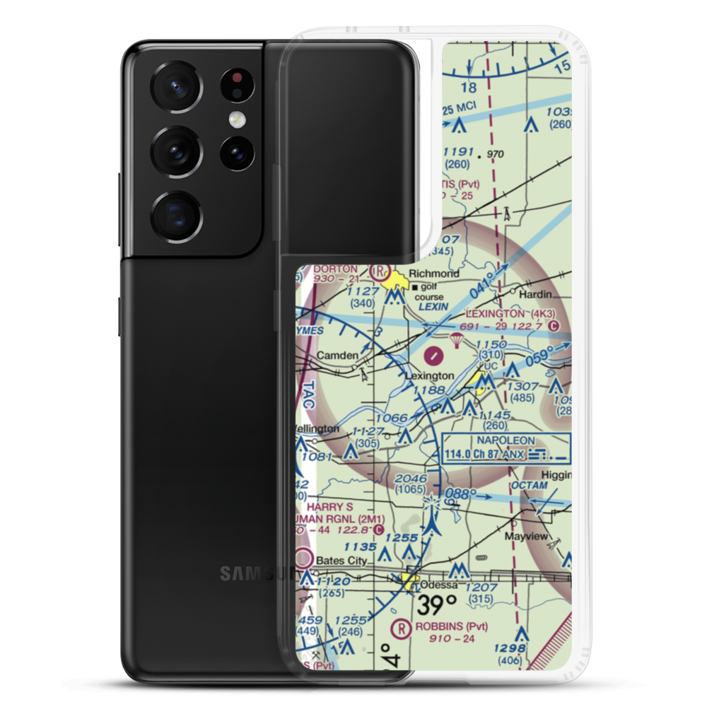 Lexington Municipal Airport (4K3) VFR Sectional Samsung Case Samsung Galaxy S21 Ultra model shown