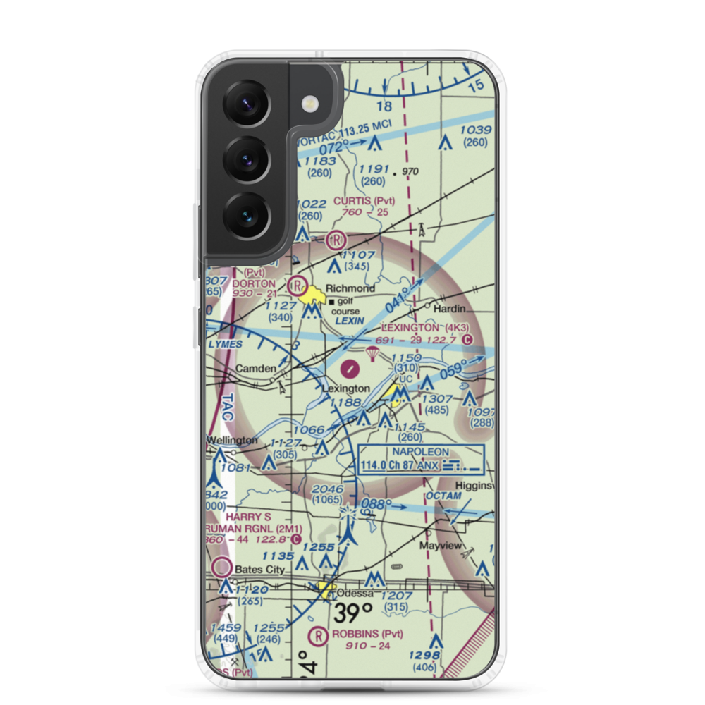 Lexington Municipal Airport (4K3) VFR Sectional Samsung Case Samsung Galaxy S22 Plus model shown