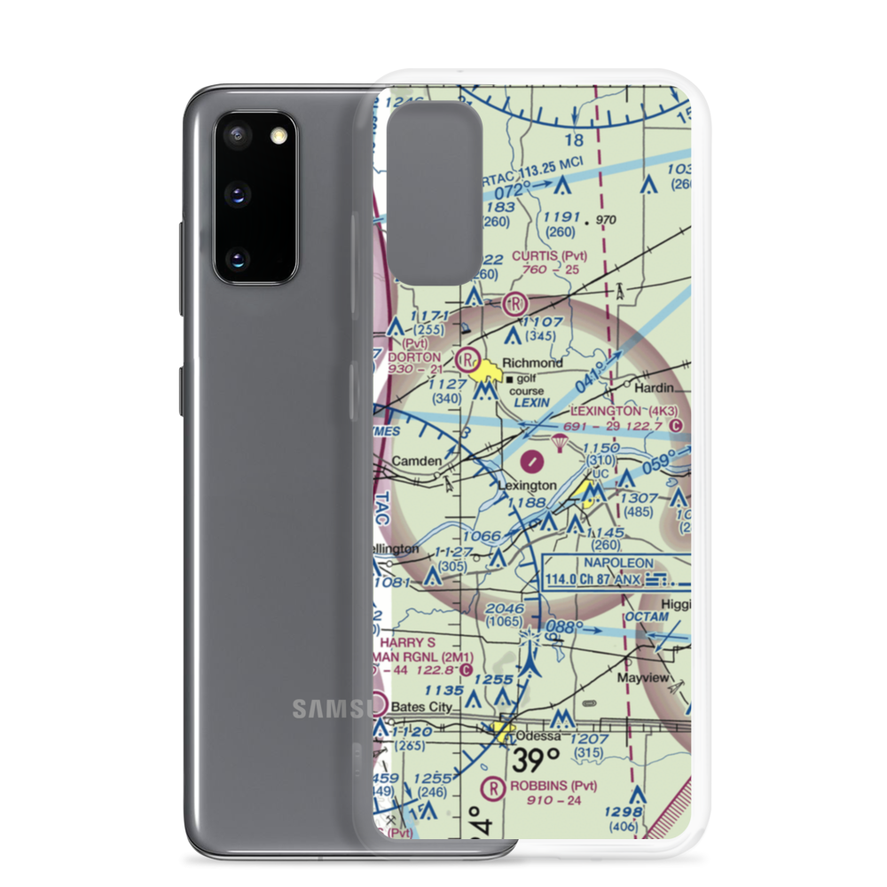 Lexington Municipal Airport (4K3) VFR Sectional Samsung Case Samsung Galaxy S20 model shown