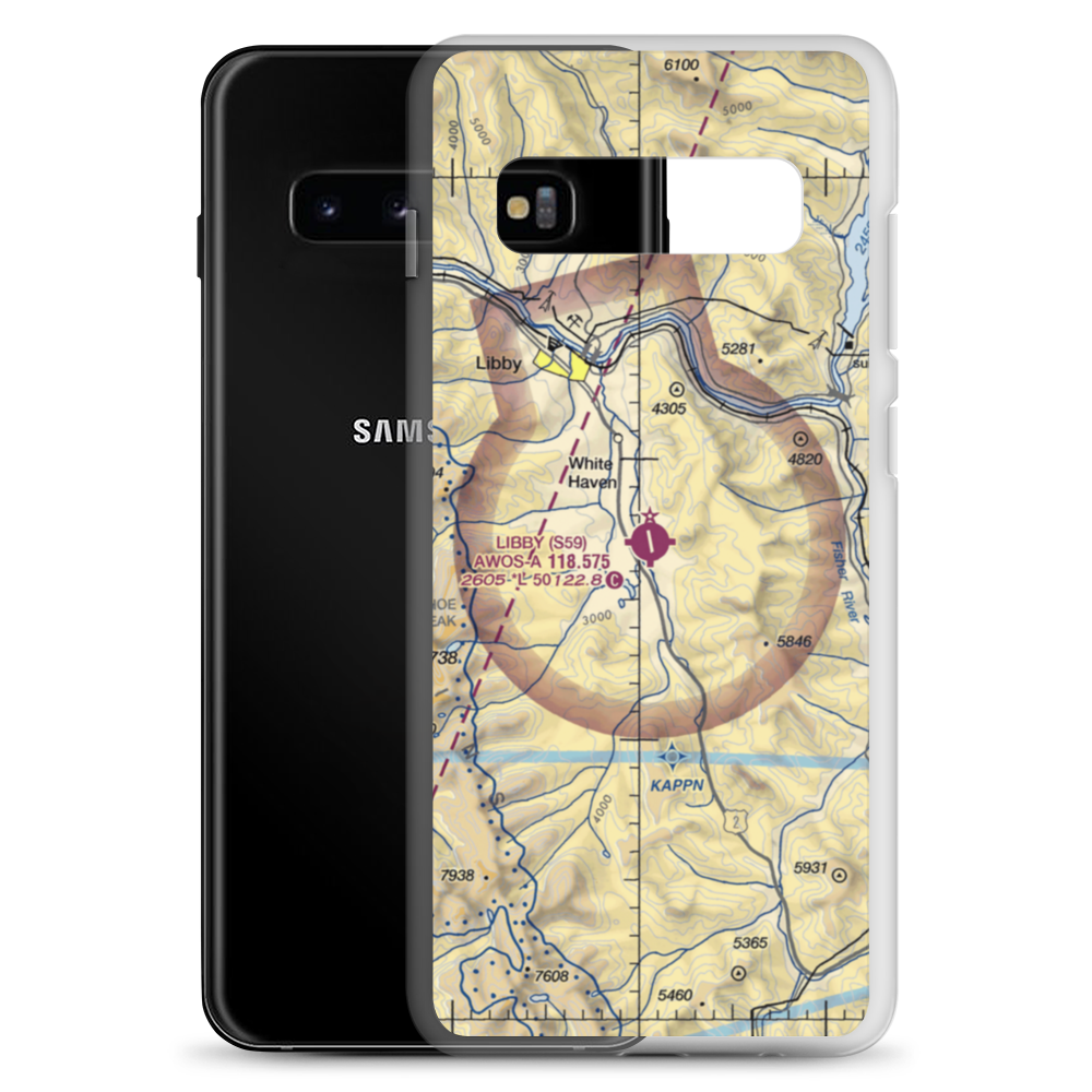 Libby Airport (S59) VFR Sectional Samsung Case Samsung Galaxy S10+ model shown