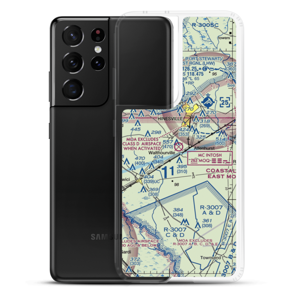 Liberty County Airport (2J2) VFR Sectional Samsung Case Samsung Galaxy S21 Ultra model shown