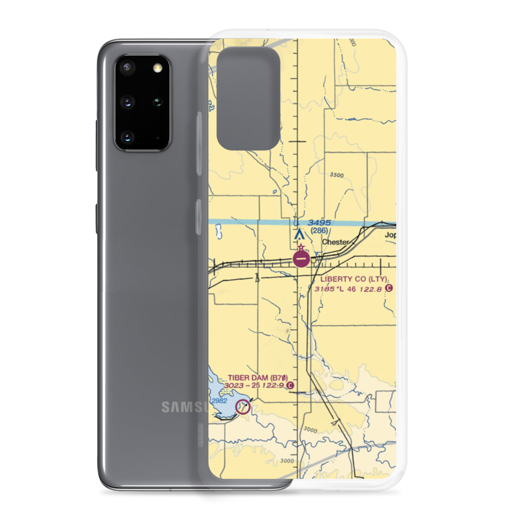 Liberty County Airport (LTY) VFR Sectional Samsung Case Samsung Galaxy S20 Plus model shown