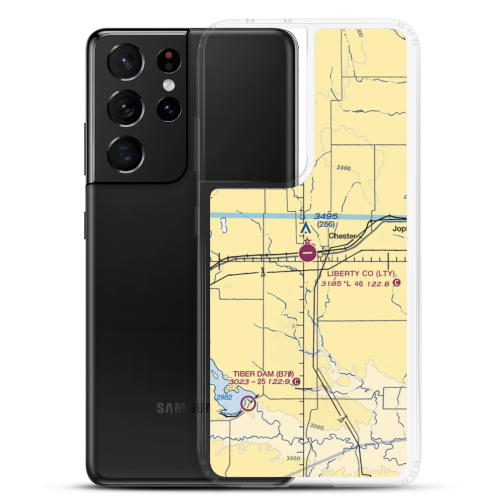 Liberty County Airport (LTY) VFR Sectional Samsung Case Samsung Galaxy S21 Ultra model shown