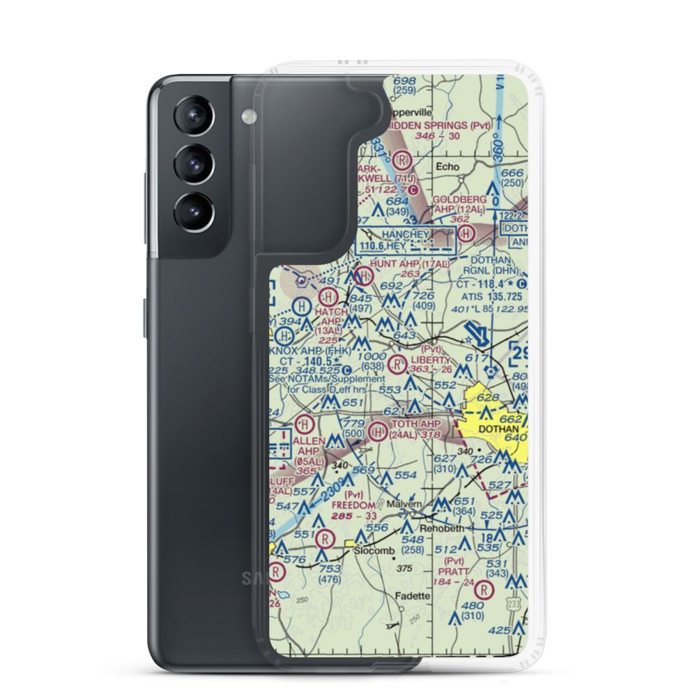 Liberty Field Airport (7AL5) VFR Sectional Samsung Case Samsung Galaxy S21 model shown