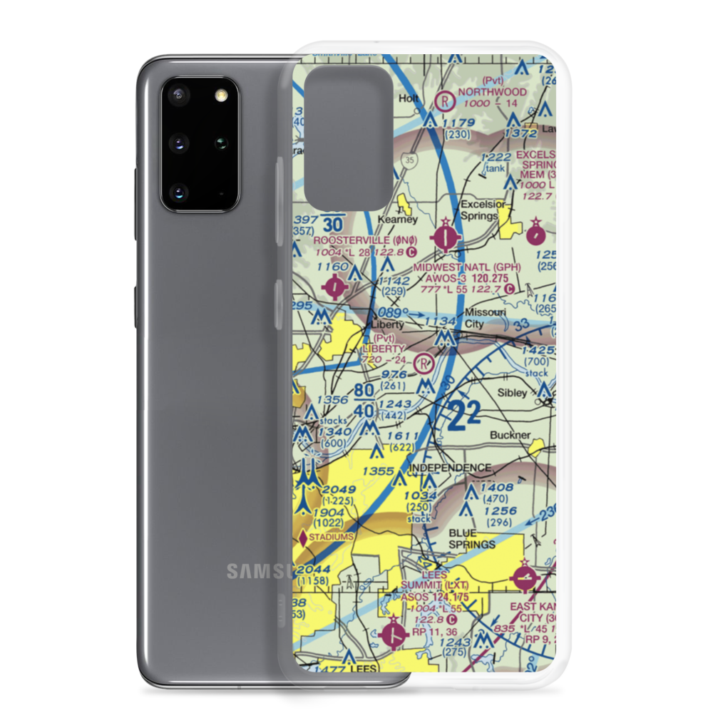 Liberty Landing Airport (4MO4) VFR Sectional Samsung Case Samsung Galaxy S20 Plus model shown