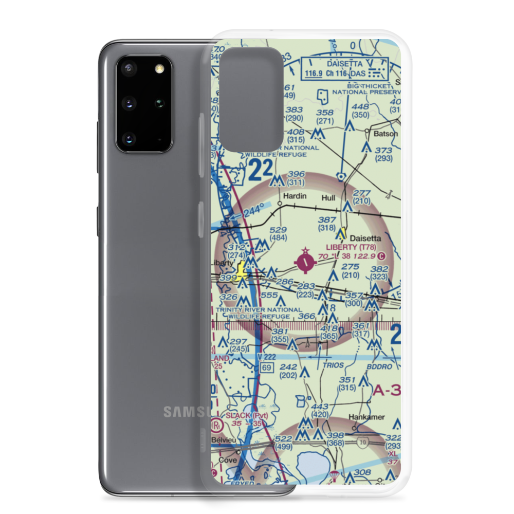 Liberty Municipal Airport (T78) VFR Sectional Samsung Case Samsung Galaxy S20 Plus model shown