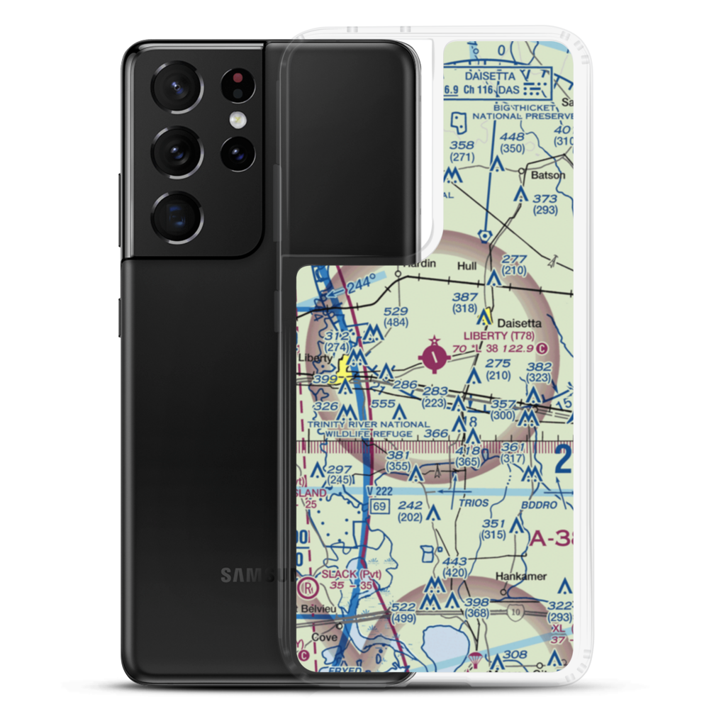 Liberty Municipal Airport (T78) VFR Sectional Samsung Case Samsung Galaxy S21 Ultra model shown