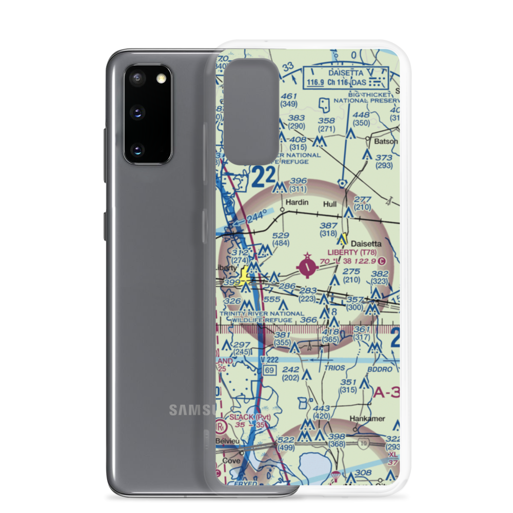 Liberty Municipal Airport (T78) VFR Sectional Samsung Case Samsung Galaxy S20 model shown