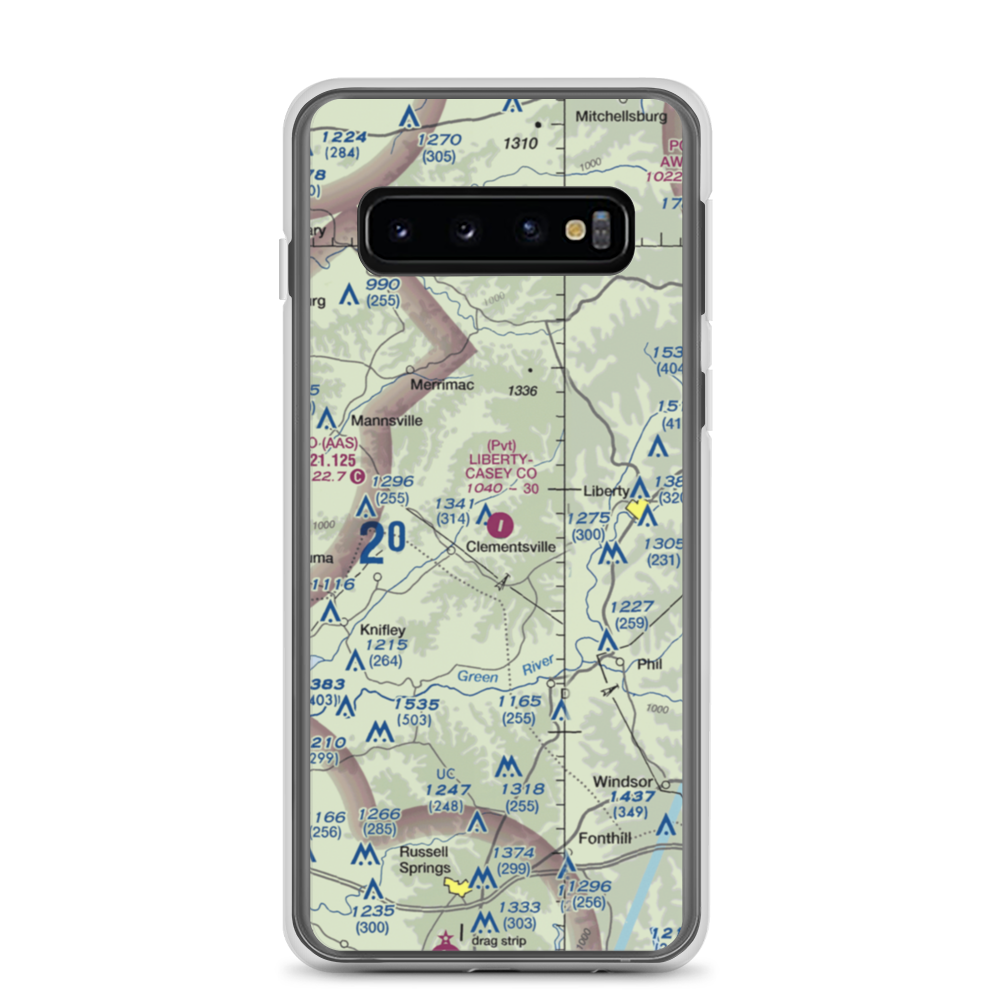 Liberty-Casey County Airport (53KT) VFR Sectional Samsung Case Samsung Galaxy S10 model shown