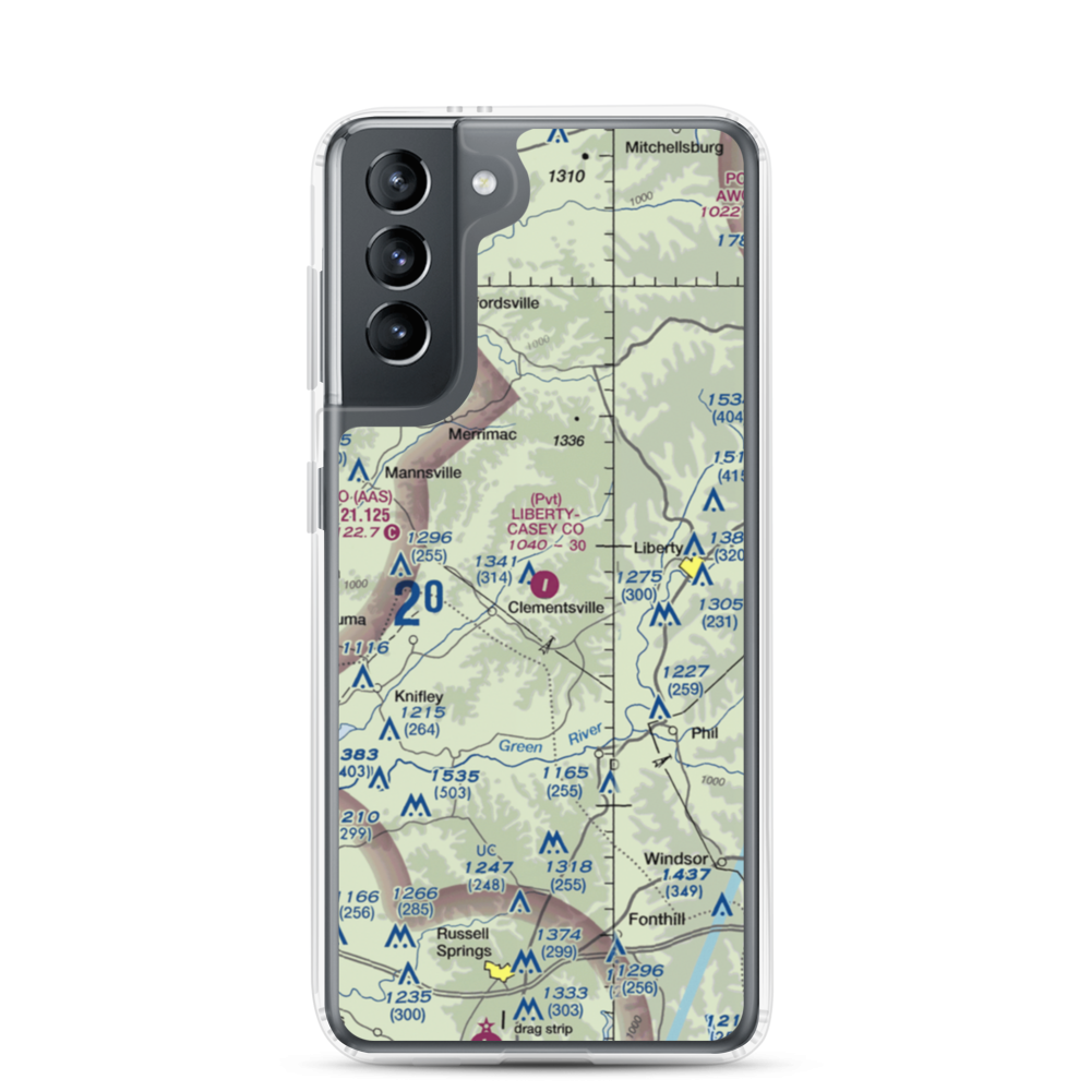Liberty-Casey County Airport (53KT) VFR Sectional Samsung Case Samsung Galaxy S21 model shown