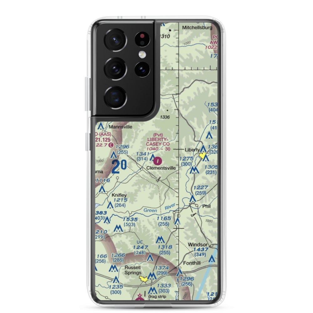 Liberty-Casey County Airport (53KT) VFR Sectional Samsung Case Samsung Galaxy S21 Ultra model shown