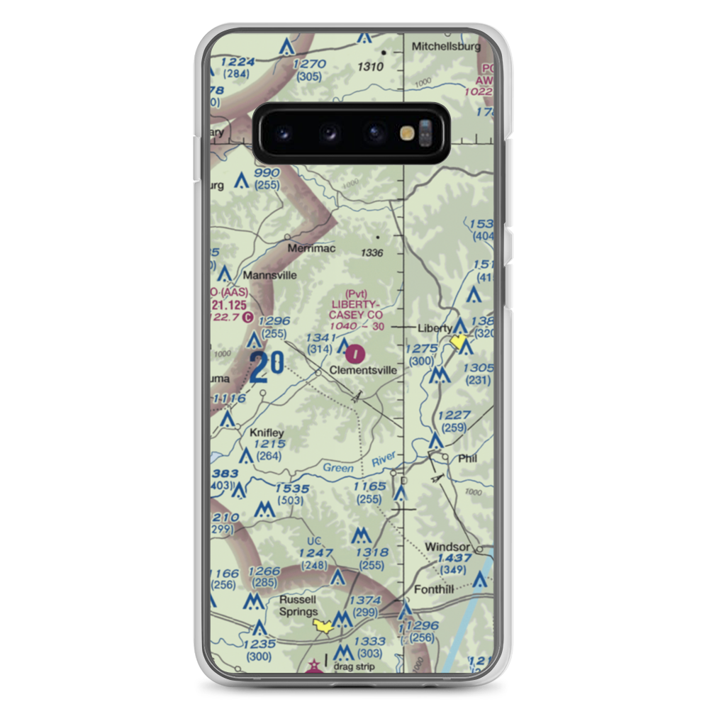 Liberty-Casey County Airport (53KT) VFR Sectional Samsung Case Samsung Galaxy S10+ model shown
