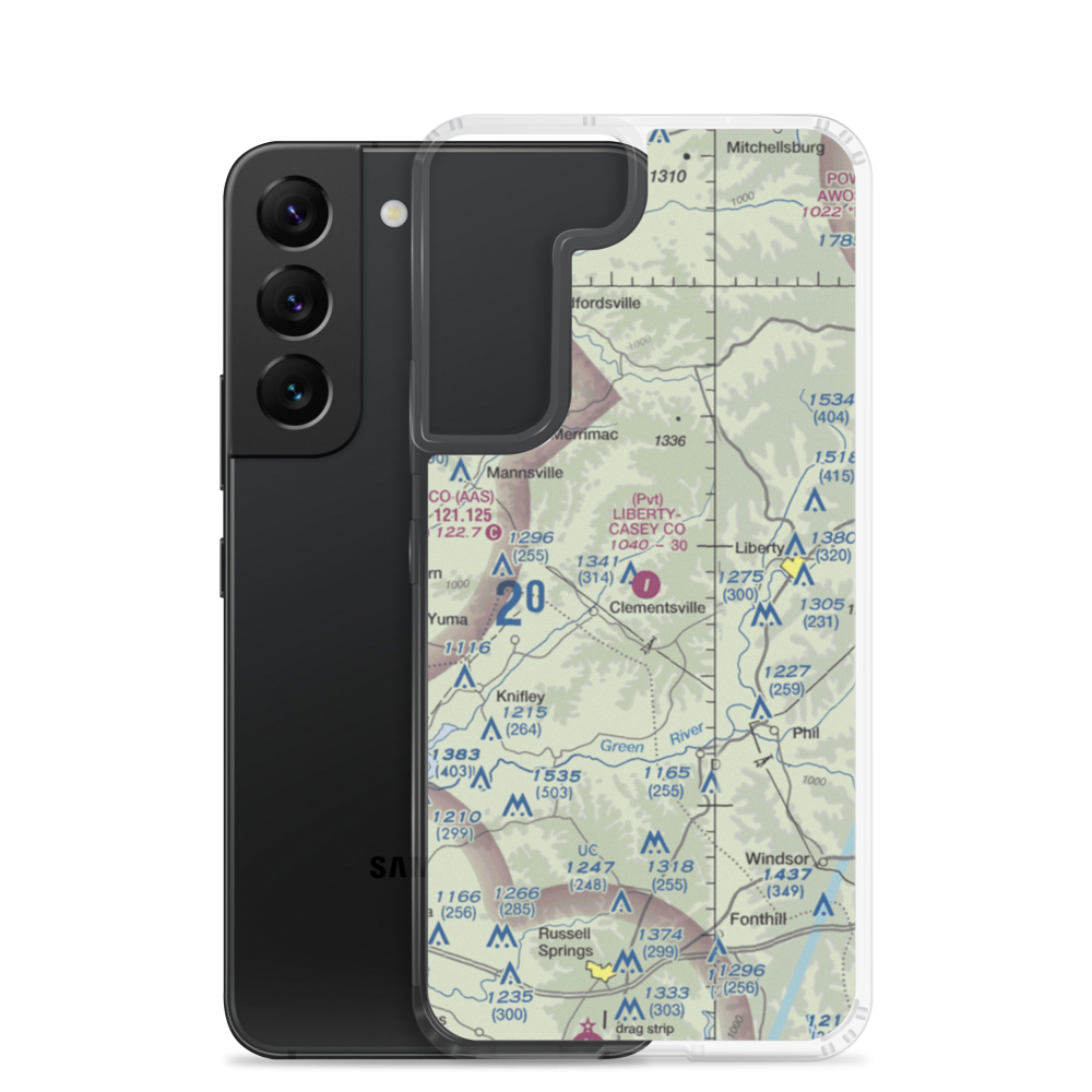 Liberty-Casey County Airport (53KT) VFR Sectional Samsung Case Samsung Galaxy S22 model shown