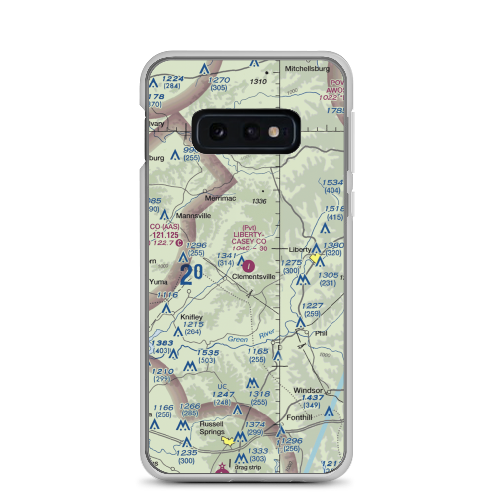Liberty-Casey County Airport (53KT) VFR Sectional Samsung Case Samsung Galaxy S10e model shown