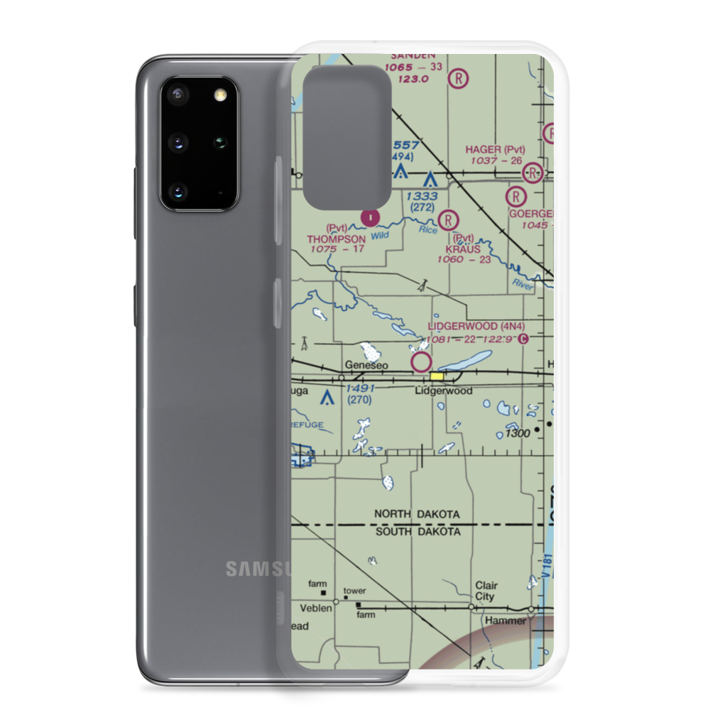 Lidgerwood Municipal Airport (4N4) VFR Sectional Samsung Case Samsung Galaxy S20 Plus model shown