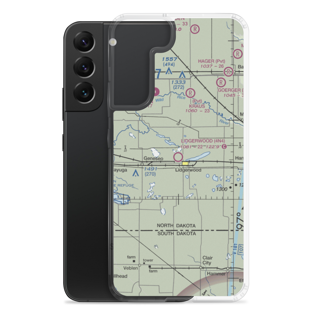 Lidgerwood Municipal Airport (4N4) VFR Sectional Samsung Case Samsung Galaxy S22 Plus model shown