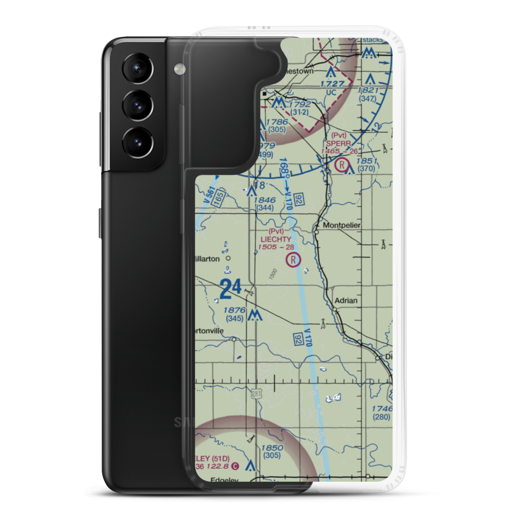 Liechty Farm Airport (8NA5) VFR Sectional Samsung Case Samsung Galaxy S21 Plus model shown