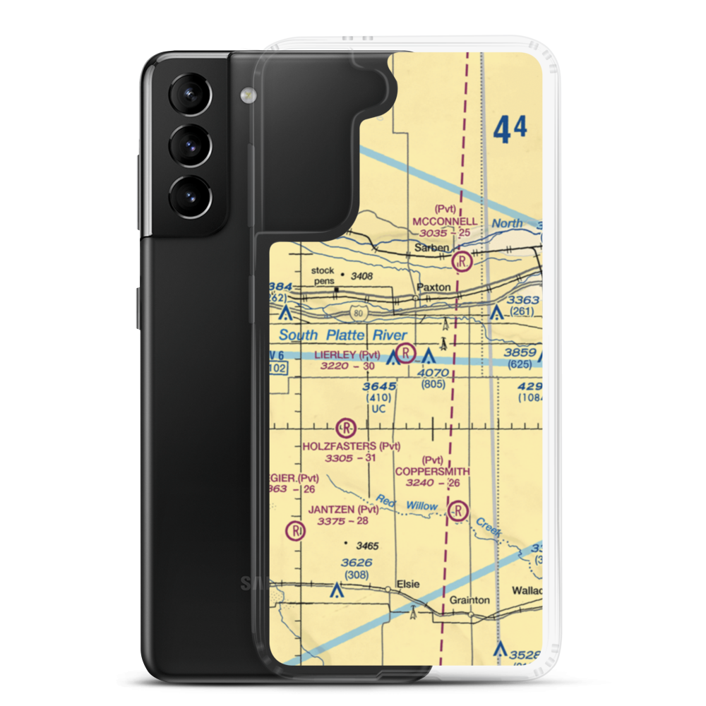 Lierley Farms Airport (7NE5) VFR Sectional Samsung Case Samsung Galaxy S21 Plus model shown