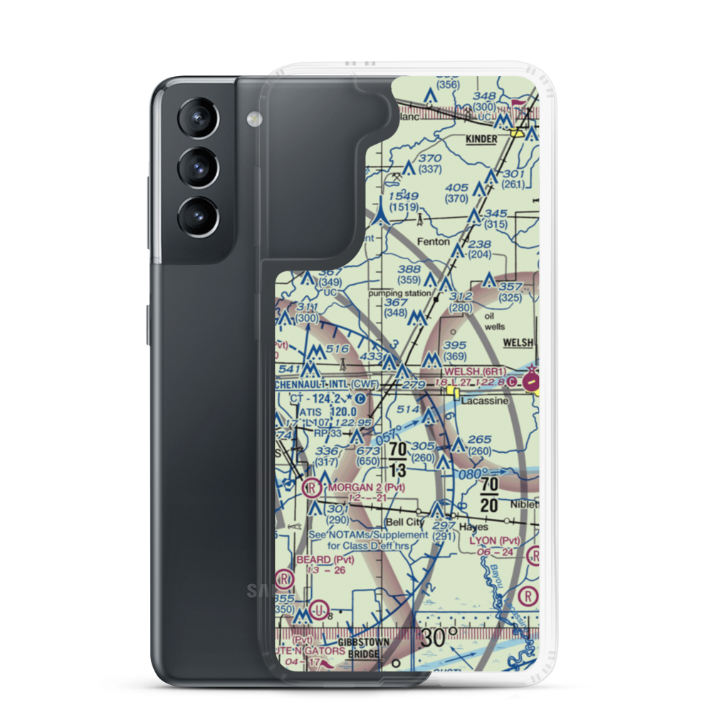 Light Plane Flyers Airfield (LS36) VFR Sectional Samsung Case Samsung Galaxy S21 model shown