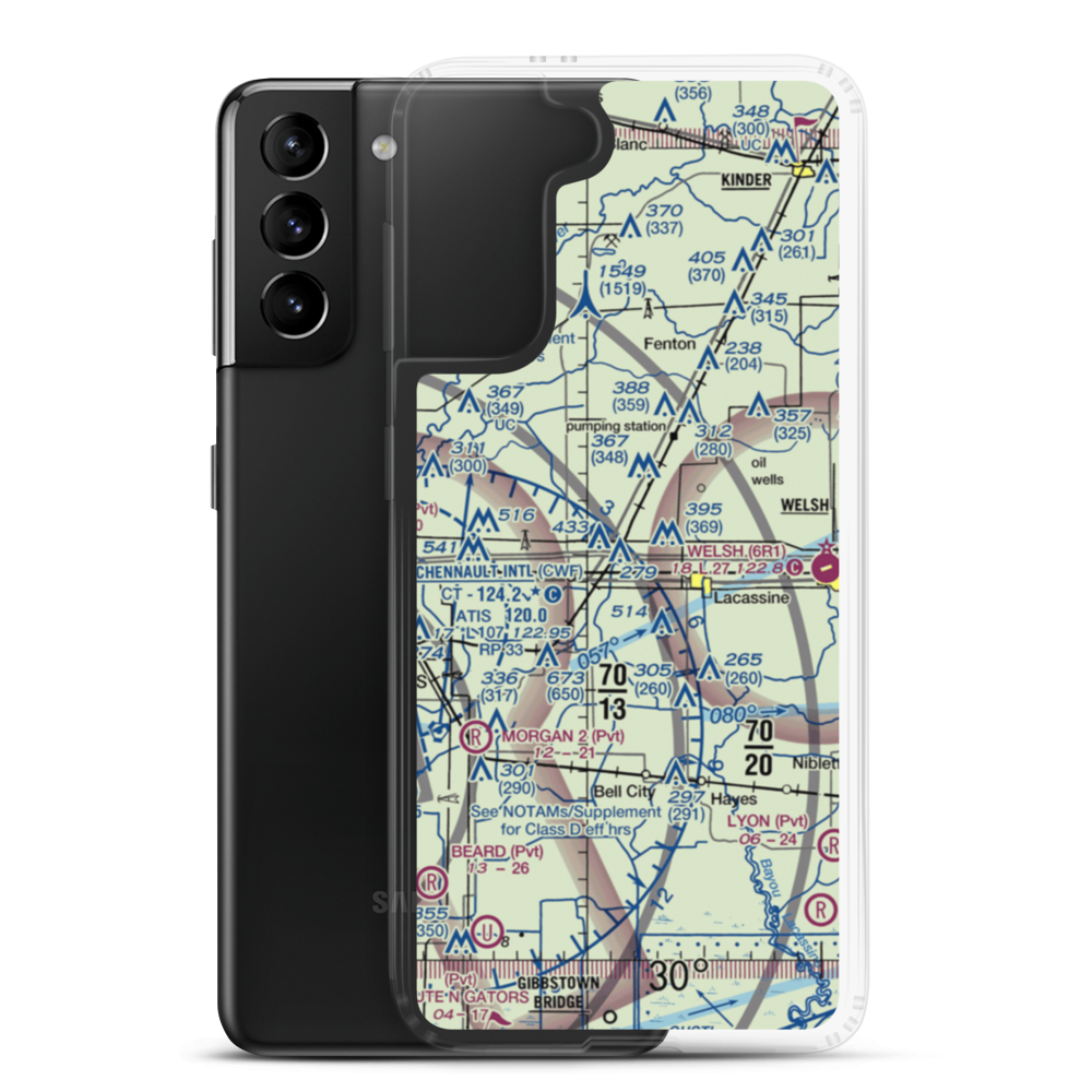 Light Plane Flyers Airfield (LS36) VFR Sectional Samsung Case Samsung Galaxy S21 Plus model shown