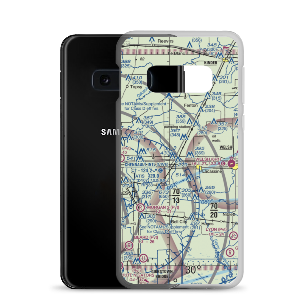Light Plane Flyers Airfield (LS36) VFR Sectional Samsung Case Samsung Galaxy S10e model shown