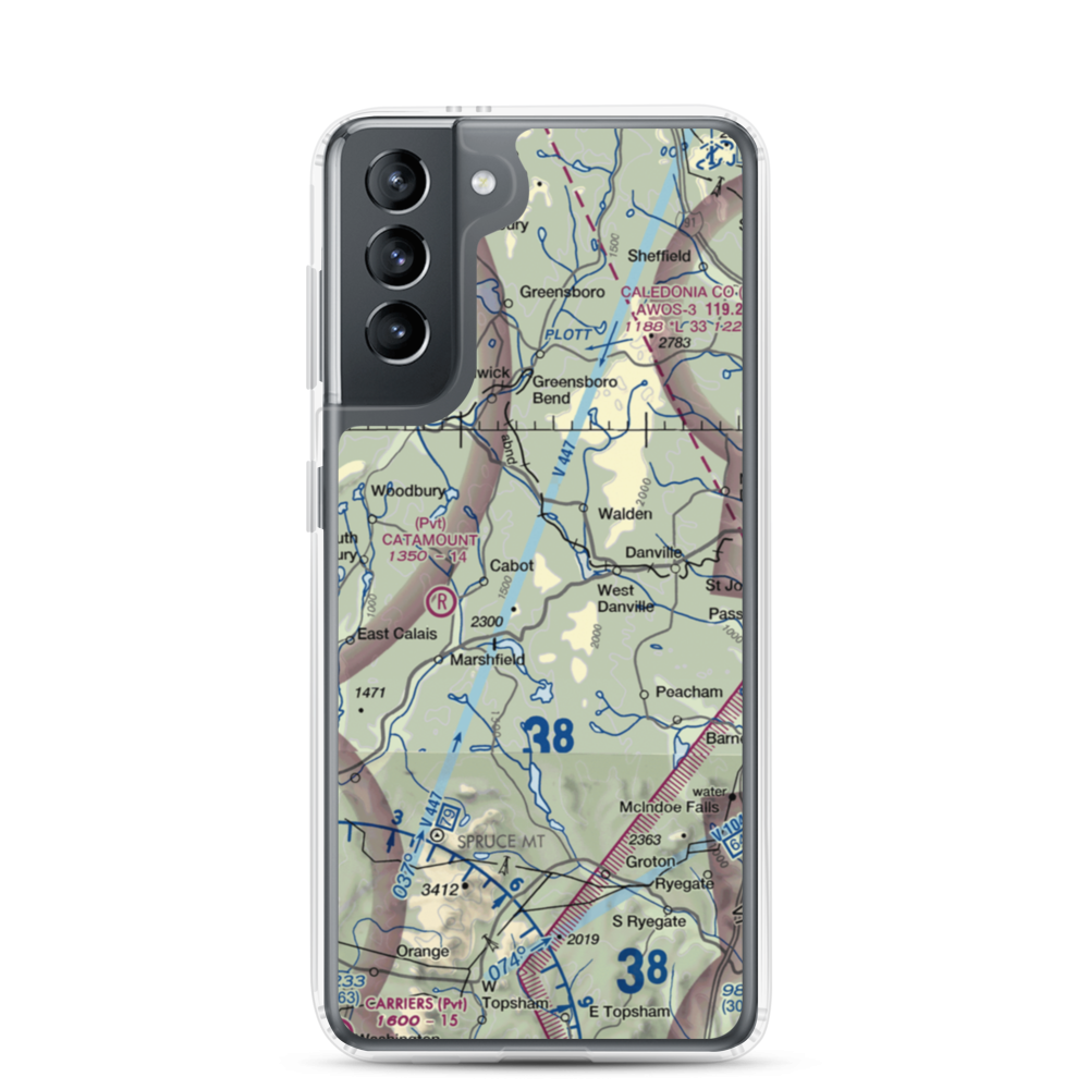 Lightning Bolt Field Airport (04VT) VFR Sectional Samsung Case Samsung Galaxy S21 model shown