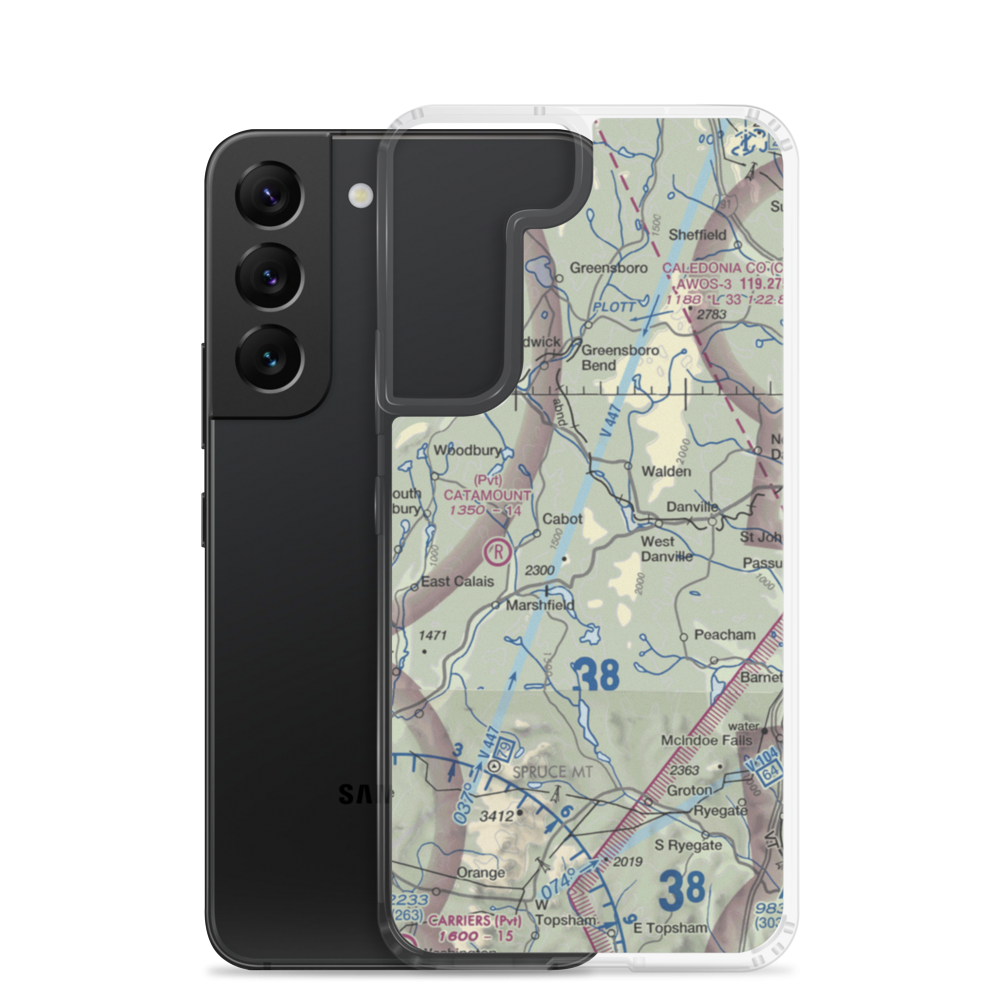 Lightning Bolt Field Airport (04VT) VFR Sectional Samsung Case Samsung Galaxy S22 model shown