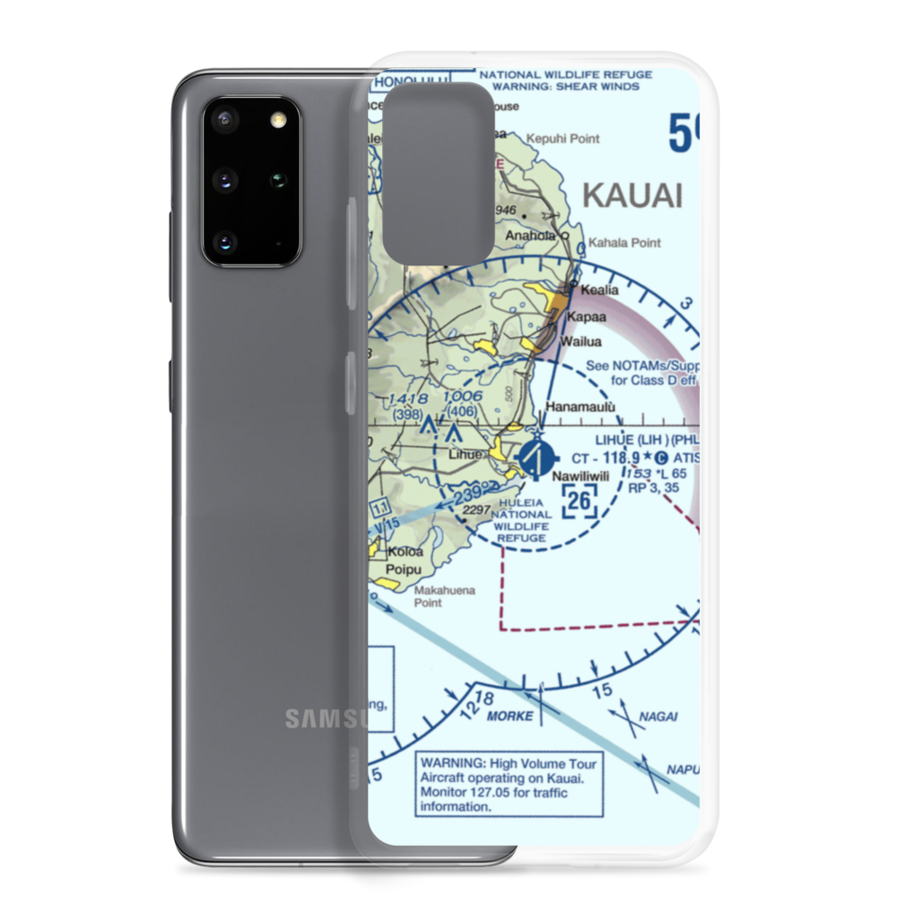 Lihue Airport (LIH) VFR Sectional Samsung Case Samsung Galaxy S20 Plus model shown