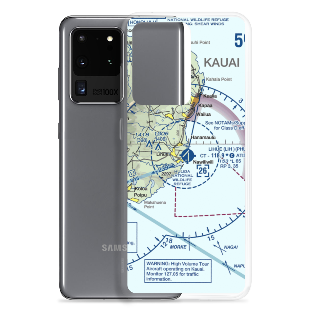 Lihue Airport (LIH) VFR Sectional Samsung Case Samsung Galaxy S20 Ultra model shown