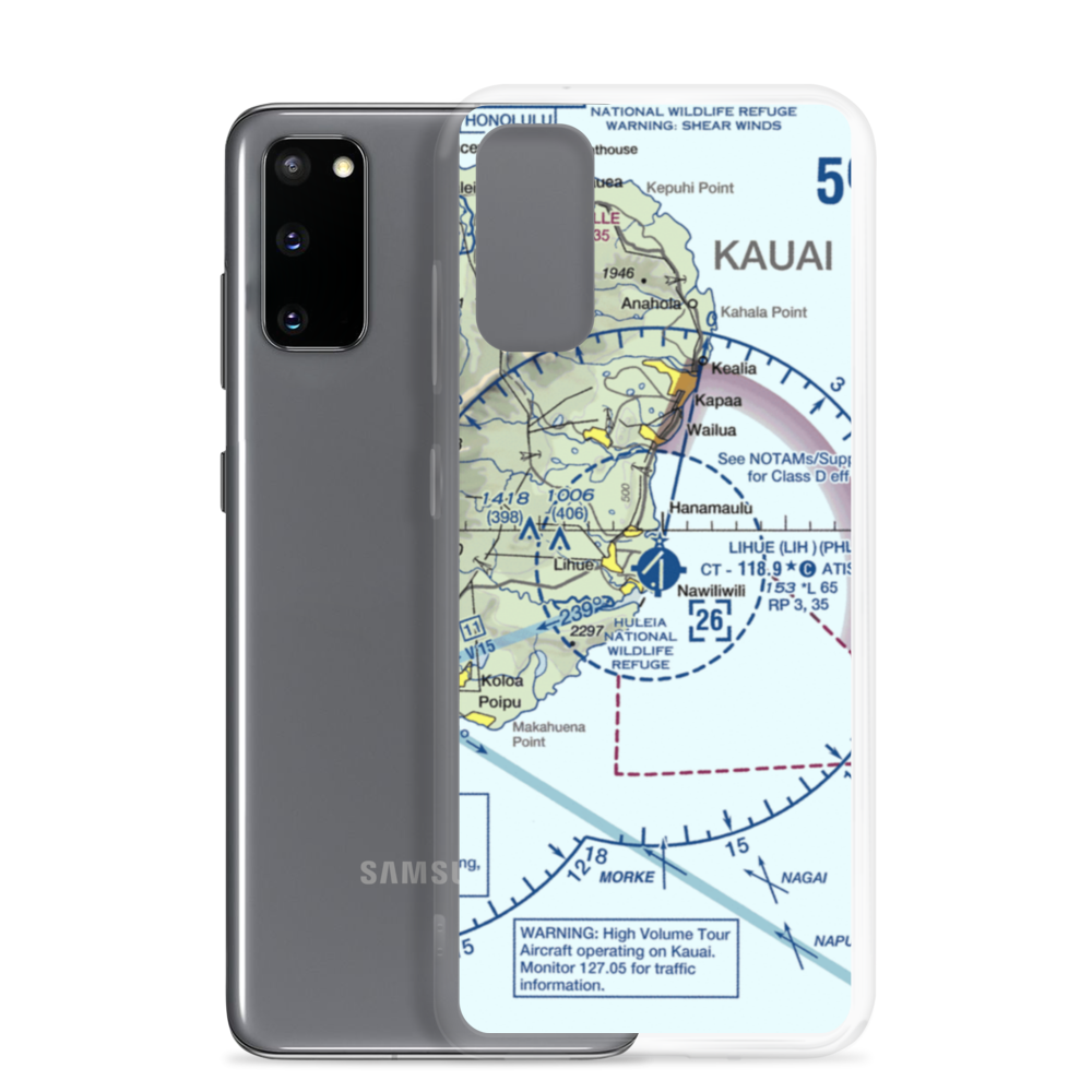 Lihue Airport (LIH) VFR Sectional Samsung Case Samsung Galaxy S20 model shown