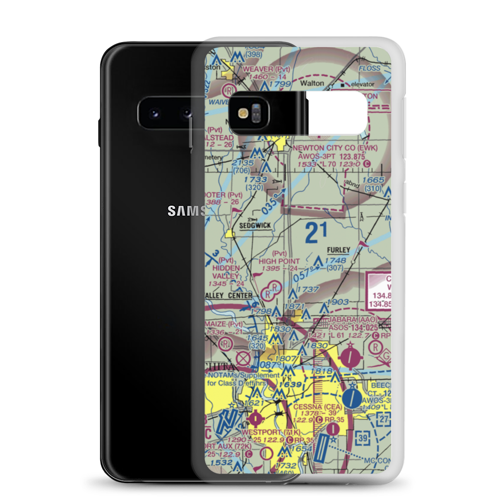 Lil Bird Airport (SN68) VFR Sectional Samsung Case Samsung Galaxy S10 model shown