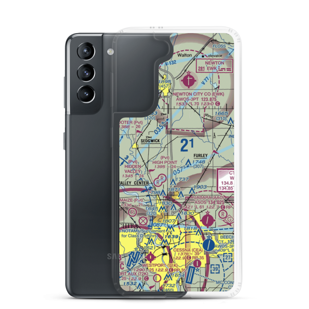 Lil Bird Airport (SN68) VFR Sectional Samsung Case Samsung Galaxy S21 model shown