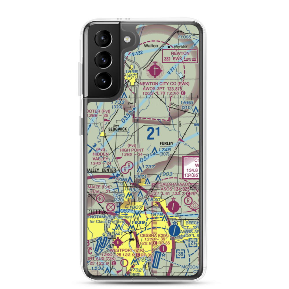 Lil Bird Airport (SN68) VFR Sectional Samsung Case Samsung Galaxy S21 Plus model shown