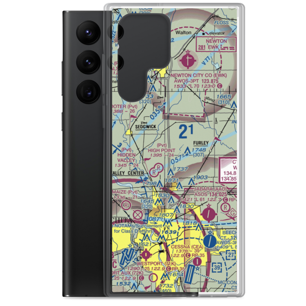 Lil Bird Airport (SN68) VFR Sectional Samsung Case Samsung Galaxy S22 Ultra model shown