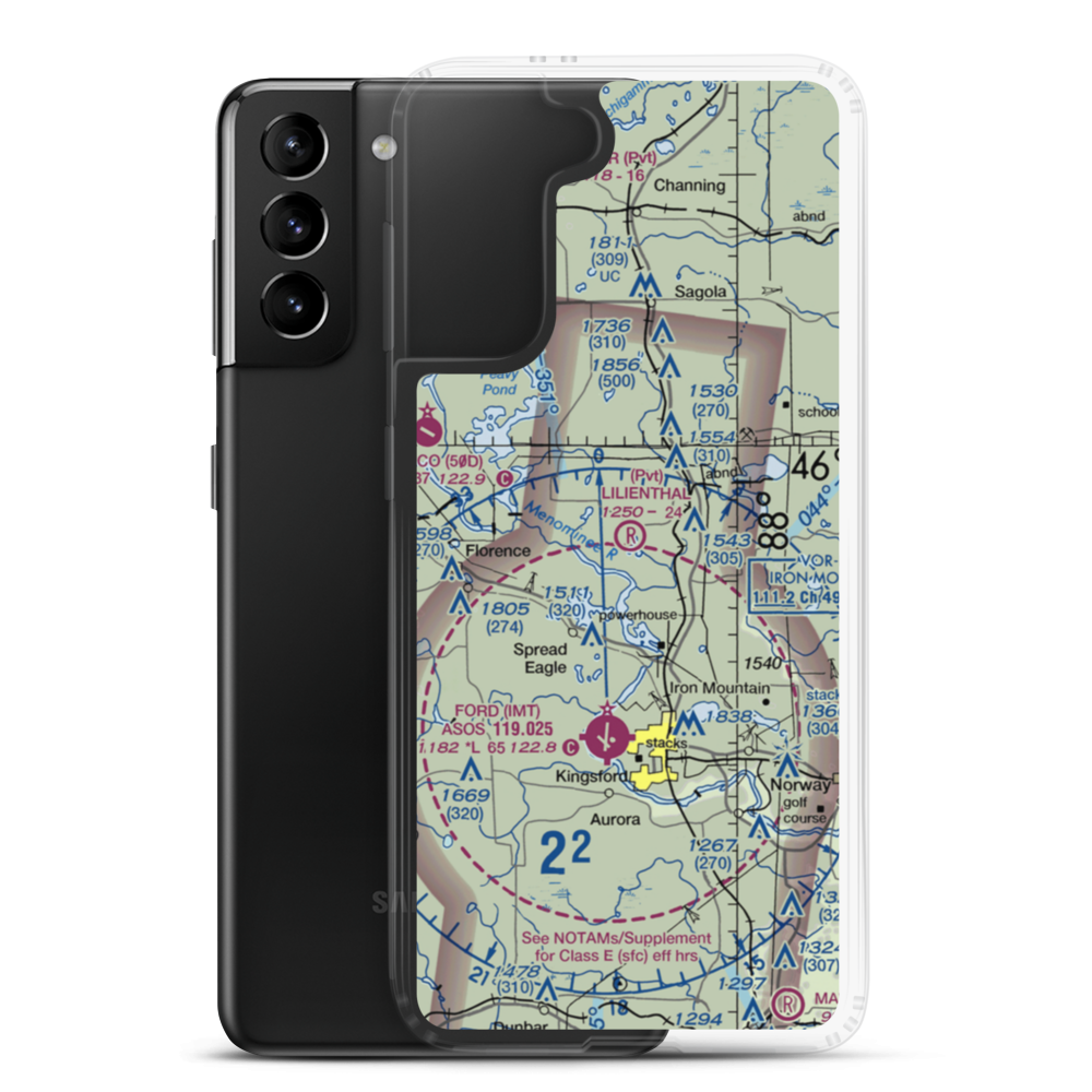 Lilienthal Airport (MI92) VFR Sectional Samsung Case Samsung Galaxy S21 Plus model shown