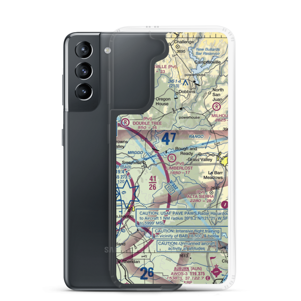 Limberlost Ranch Airport (CA21) VFR Sectional Samsung Case Samsung Galaxy S21 model shown