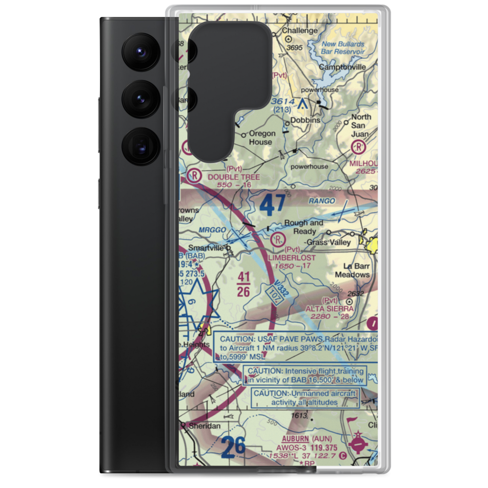 Limberlost Ranch Airport (CA21) VFR Sectional Samsung Case Samsung Galaxy S22 Ultra model shown
