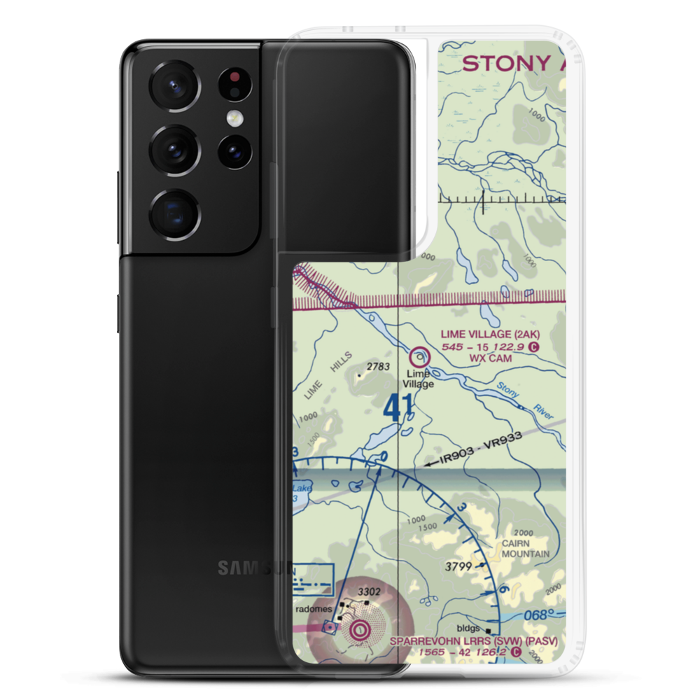 Lime Village Airport (2AK) VFR Sectional Samsung Case Samsung Galaxy S21 Ultra model shown