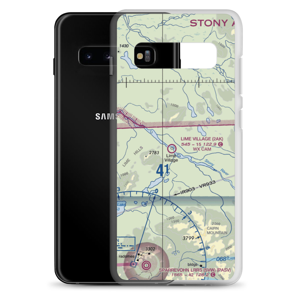 Lime Village Airport (2AK) VFR Sectional Samsung Case Samsung Galaxy S10+ model shown