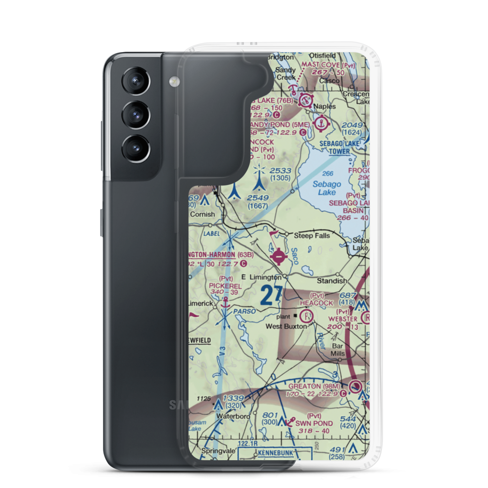 Limington Harmon Airport (63B) VFR Sectional Samsung Case Samsung Galaxy S21 model shown