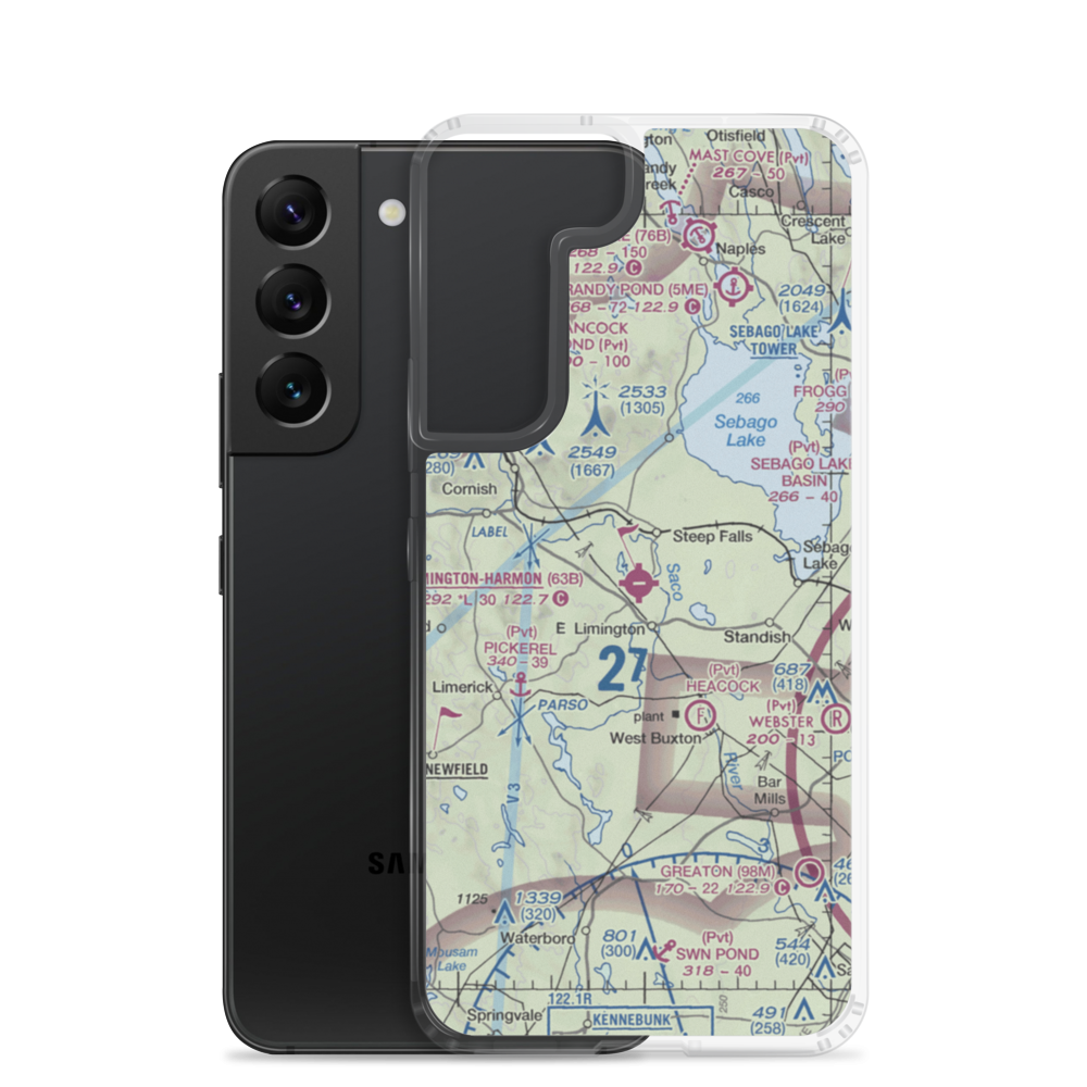 Limington Harmon Airport (63B) VFR Sectional Samsung Case Samsung Galaxy S22 model shown