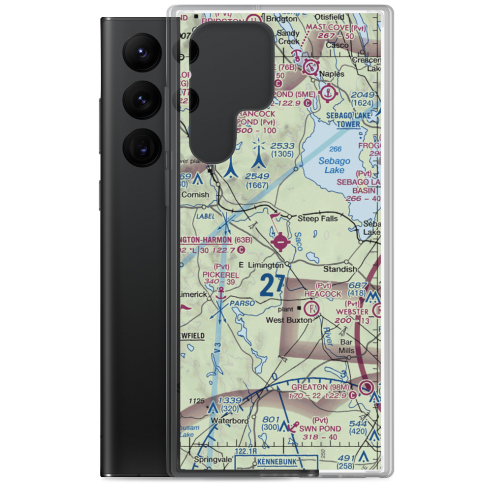 Limington Harmon Airport (63B) VFR Sectional Samsung Case Samsung Galaxy S22 Ultra model shown