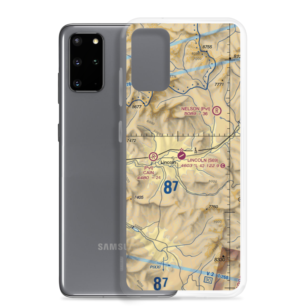Lincoln Airport (S69) VFR Sectional Samsung Case Samsung Galaxy S20 Plus model shown