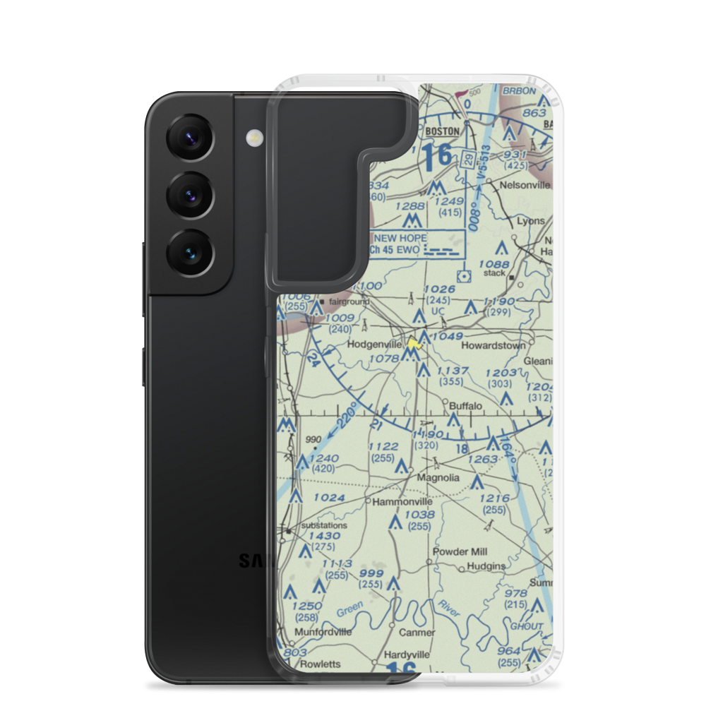 Lincoln Farm Airport (21KY) VFR Sectional Samsung Case Samsung Galaxy S22 model shown