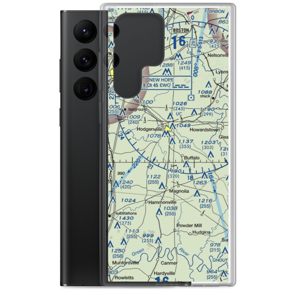 Lincoln Farm Airport (21KY) VFR Sectional Samsung Case Samsung Galaxy S22 Ultra model shown