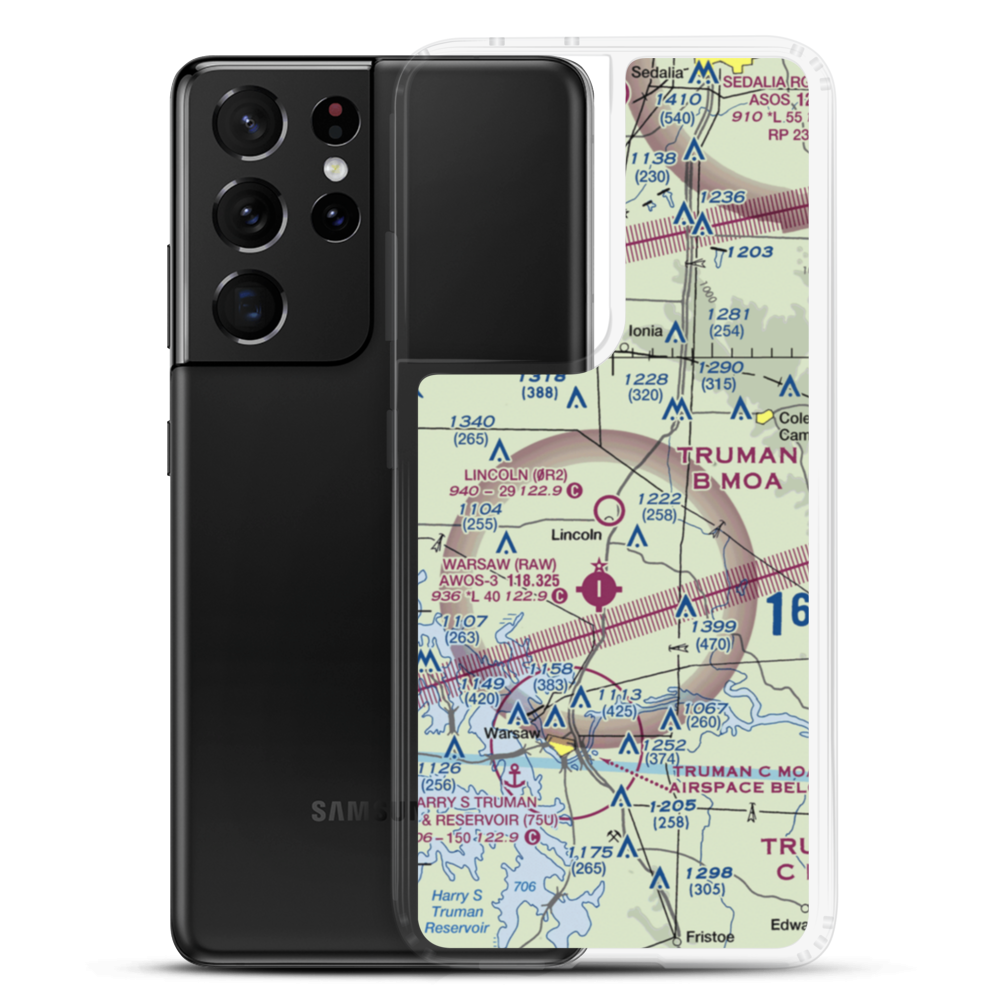 Lincoln Municipal Airport (0R2) VFR Sectional Samsung Case Samsung Galaxy S21 Ultra model shown