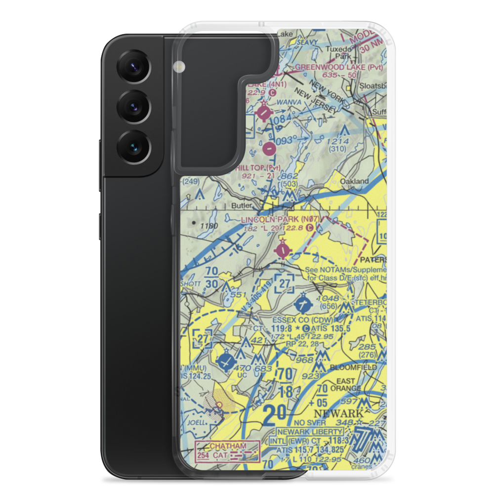 Lincoln Park Airport (N07) VFR Sectional Samsung Case Samsung Galaxy S22 Plus model shown