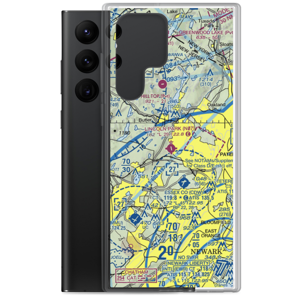 Lincoln Park Airport (N07) VFR Sectional Samsung Case Samsung Galaxy S22 Ultra model shown